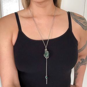 Green Aventurine and Silver Necklace